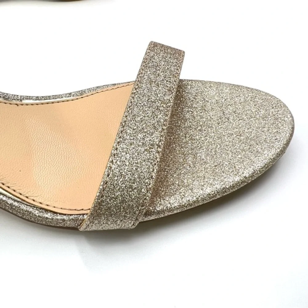 Jewel‎ Badgley Mischka Size 8 Katerina Gold Jeweled Dress Sandals Heels Shoes